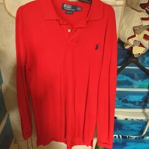 Polo by Ralph Lauren Men's Red Long Sleeve Shirt